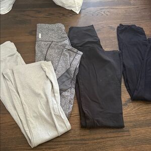 Bundle of Four Active Leggings - Black, Gray, Heather Gray, Charcoal